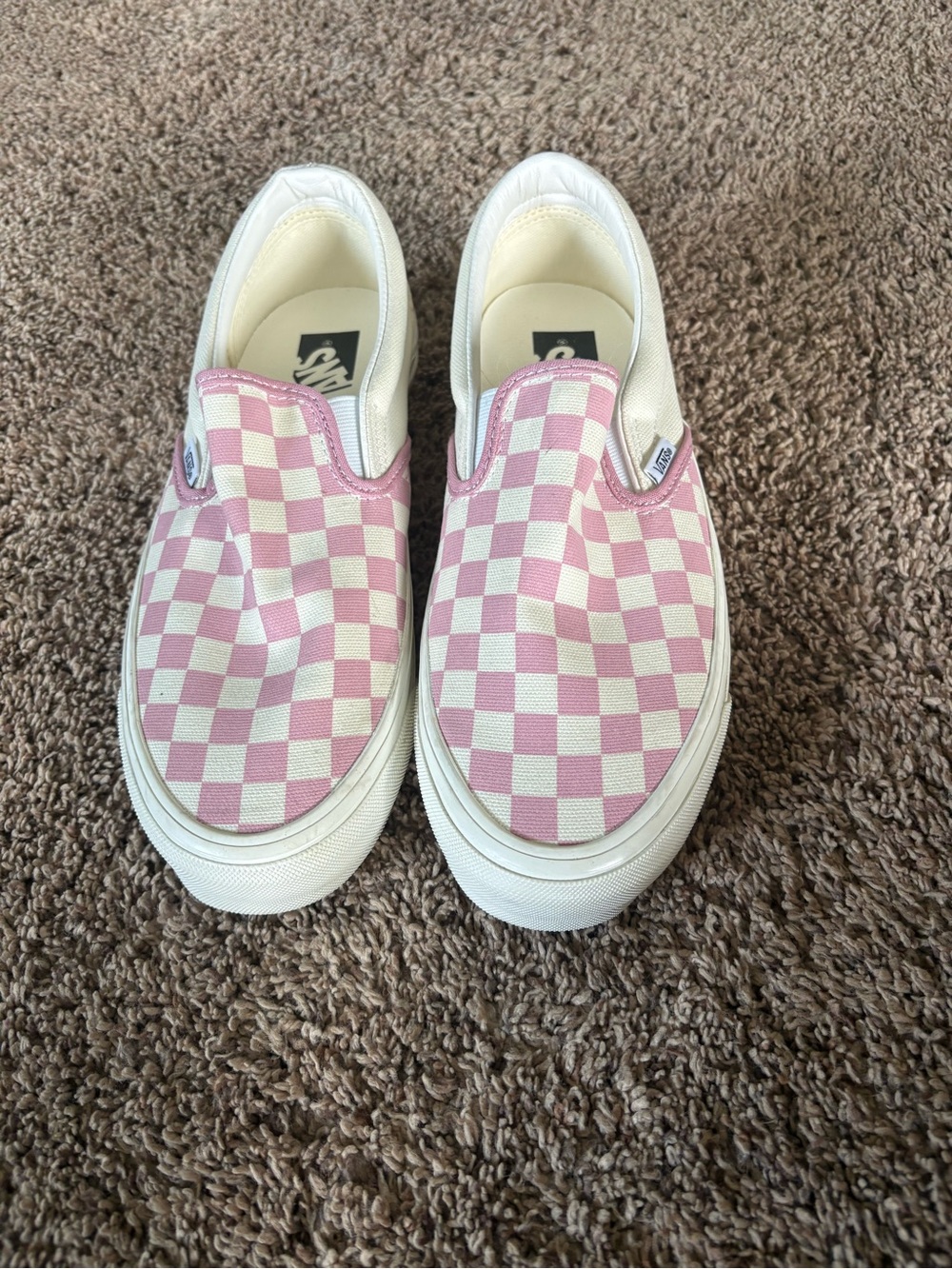Vans  Slip-On Checkerboard Shoes - Pink/White NEW